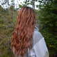 Cozy Autumn wig - black to copper/ginger wavy middlepart 60cm