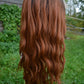 Cozy Autumn wig - black to copper/ginger wavy middlepart 60cm