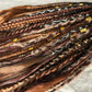 Brown Viking Boho handmade synthetic dread dreadlock extensions custom made