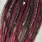 Rose Thorn brown and wine red handmade synthetic dread dreadlock extensions custom made