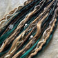 Livana Boho Dreadlocks in Grünblond und Braun handgemachte synthetische Dreads Sonderanfertigung Forest Feeling Boho