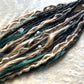 Livana Boho Dreadlocks in Grünblond und Braun handgemachte synthetische Dreads Sonderanfertigung Forest Feeling Boho