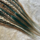 Forest Feeling blonde brown and green handmade synthetic dread dreadlock extensions custom made