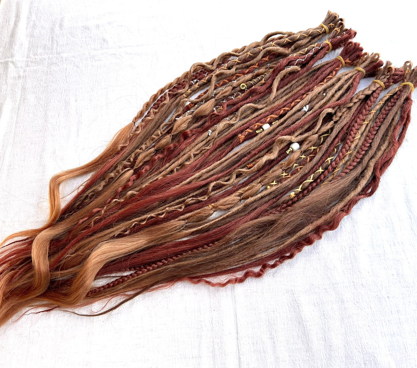 Red Witch copper red handmade synthetic dread dreadlock extensions custom made