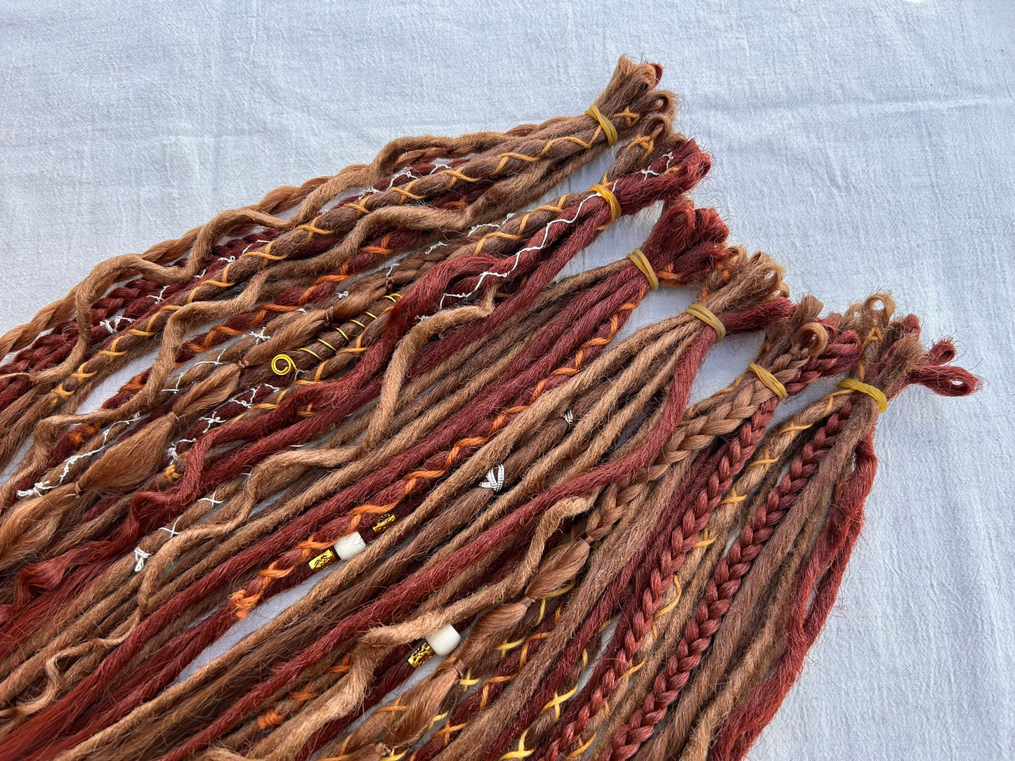 Red Witch copper red handmade synthetic dread dreadlock extensions custom made