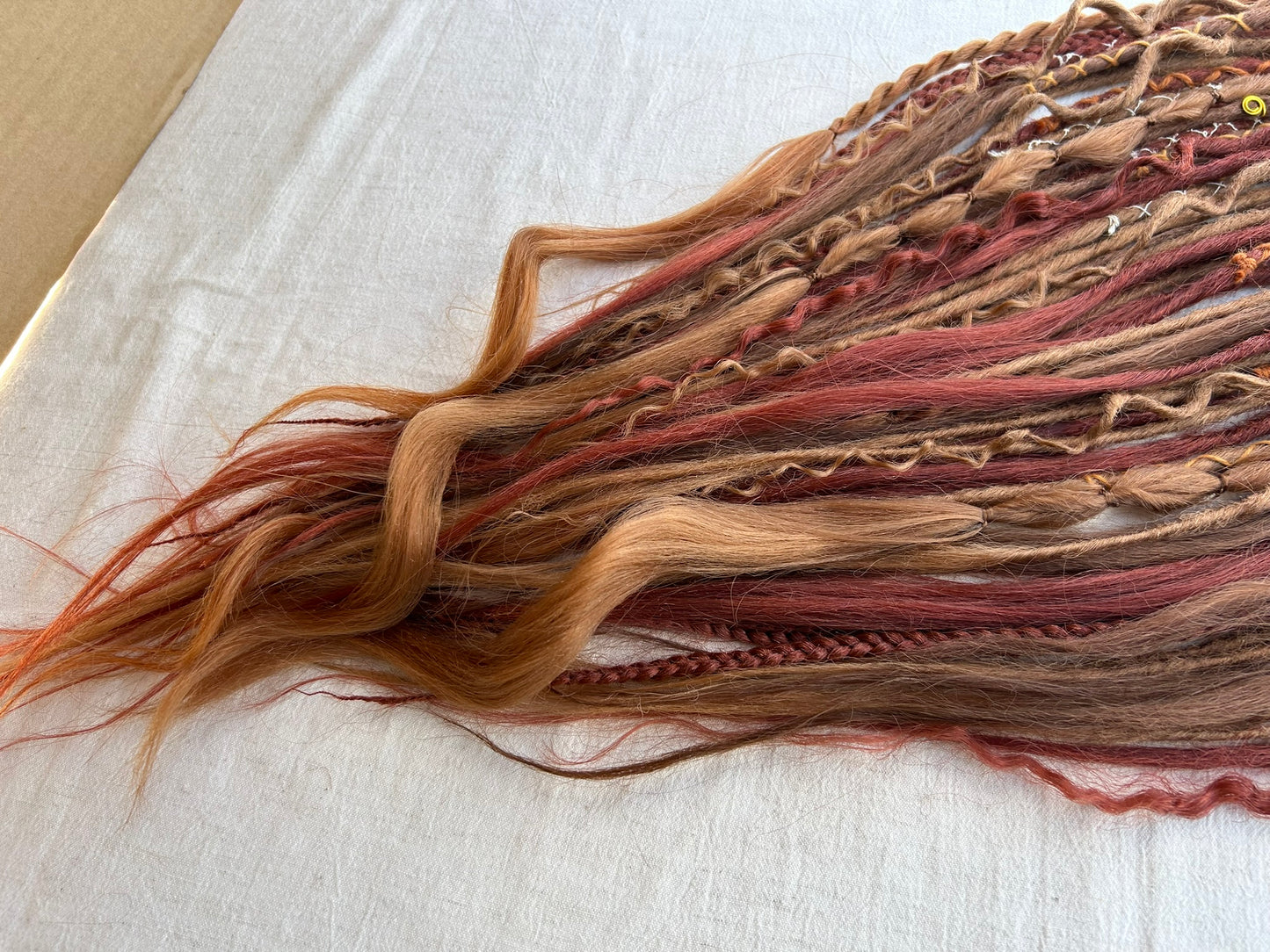 Red Witch copper red handmade synthetic dread dreadlock extensions custom made