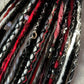Revenge - black white red handmade synthetic dread dreadlock extensions custom made