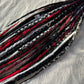 Revenge - black white red handmade synthetic dread dreadlock extensions custom made