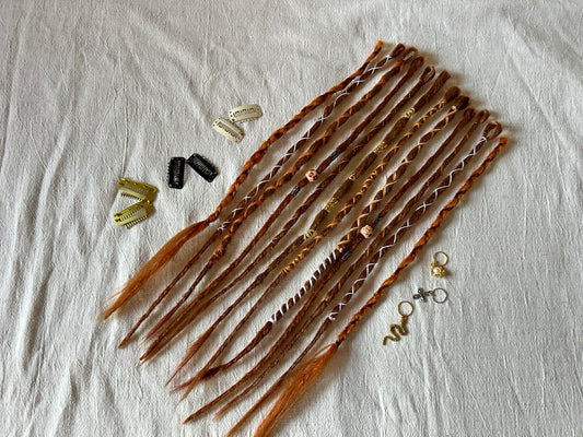 Copper Girl handmade synthetic dread dreadlock extensions custom made