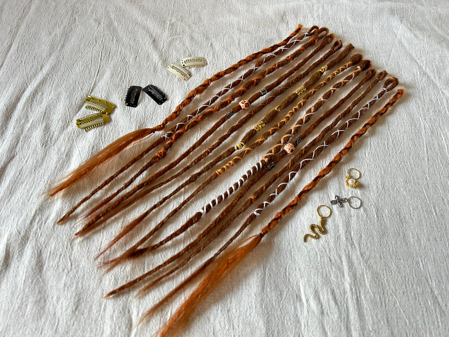 Copper Girl handmade synthetic dread dreadlock extensions custom made