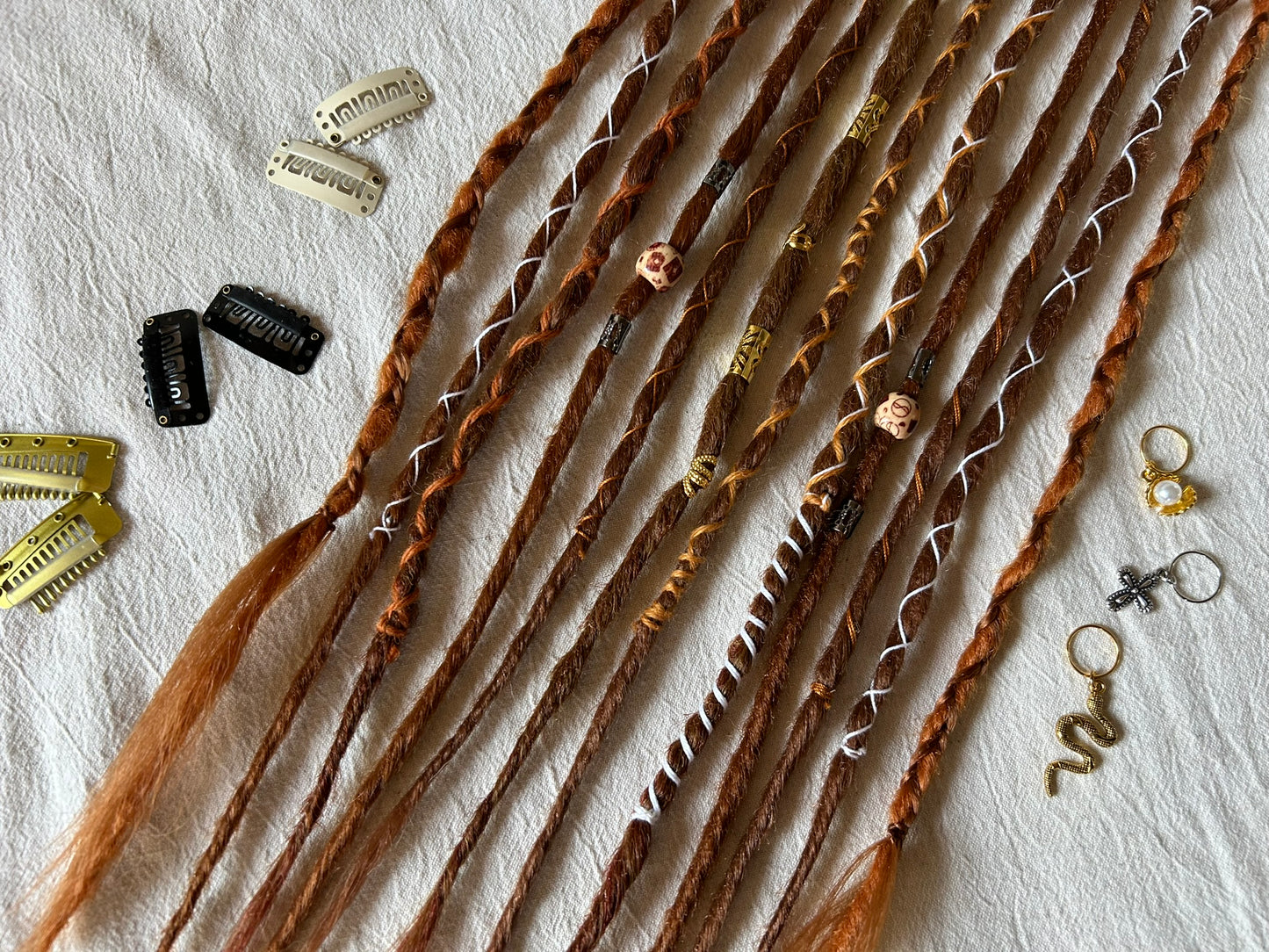 Copper Girl handmade synthetic dread dreadlock extensions custom made