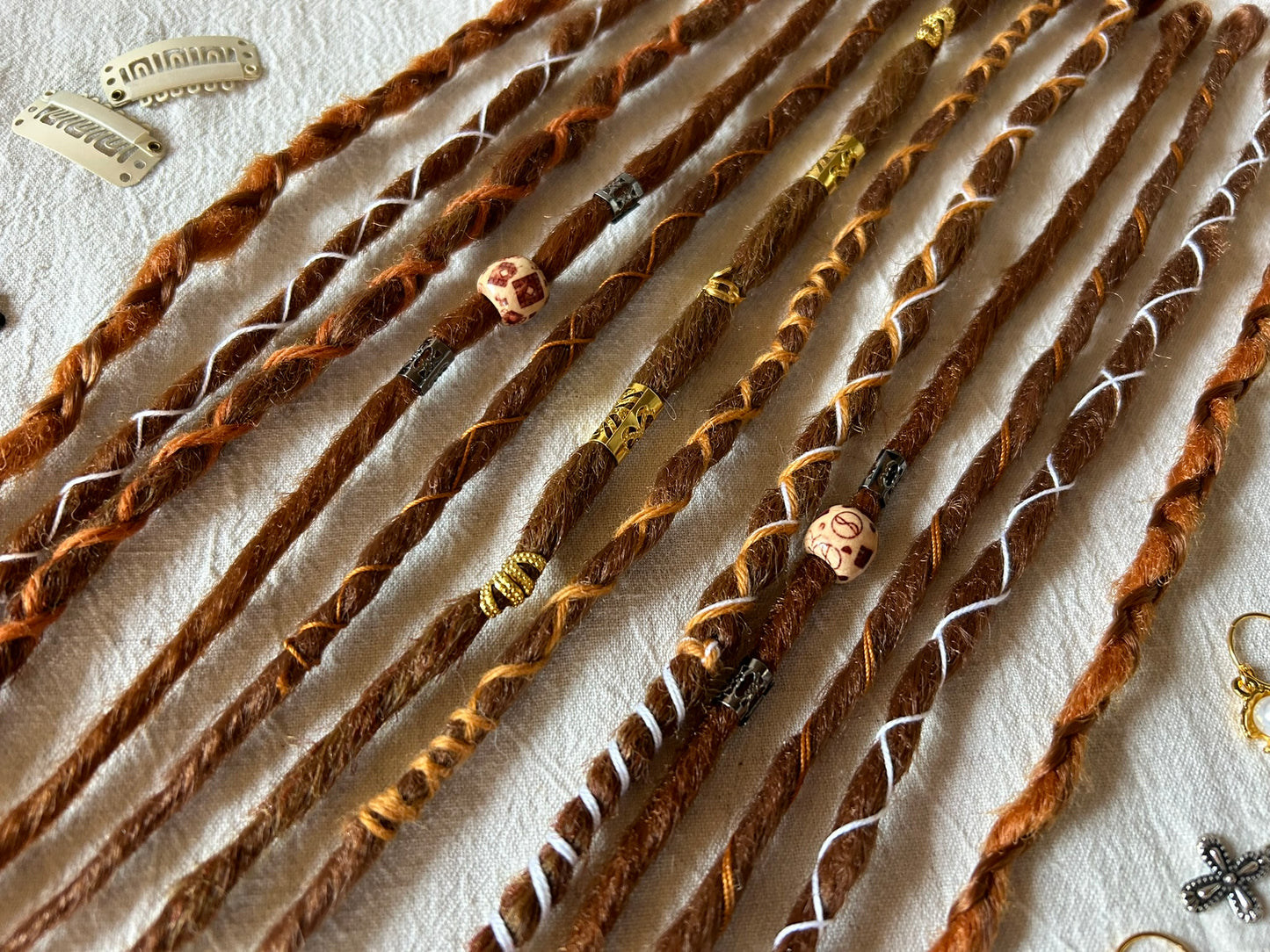 Copper Girl handmade synthetic dread dreadlock extensions custom made