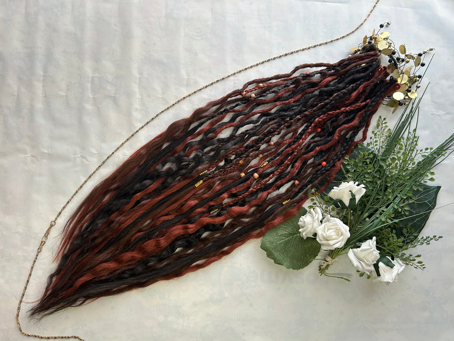 Brown and Copper synthetic Dreadlocks, One-of-One, Nordic Locs Atelier