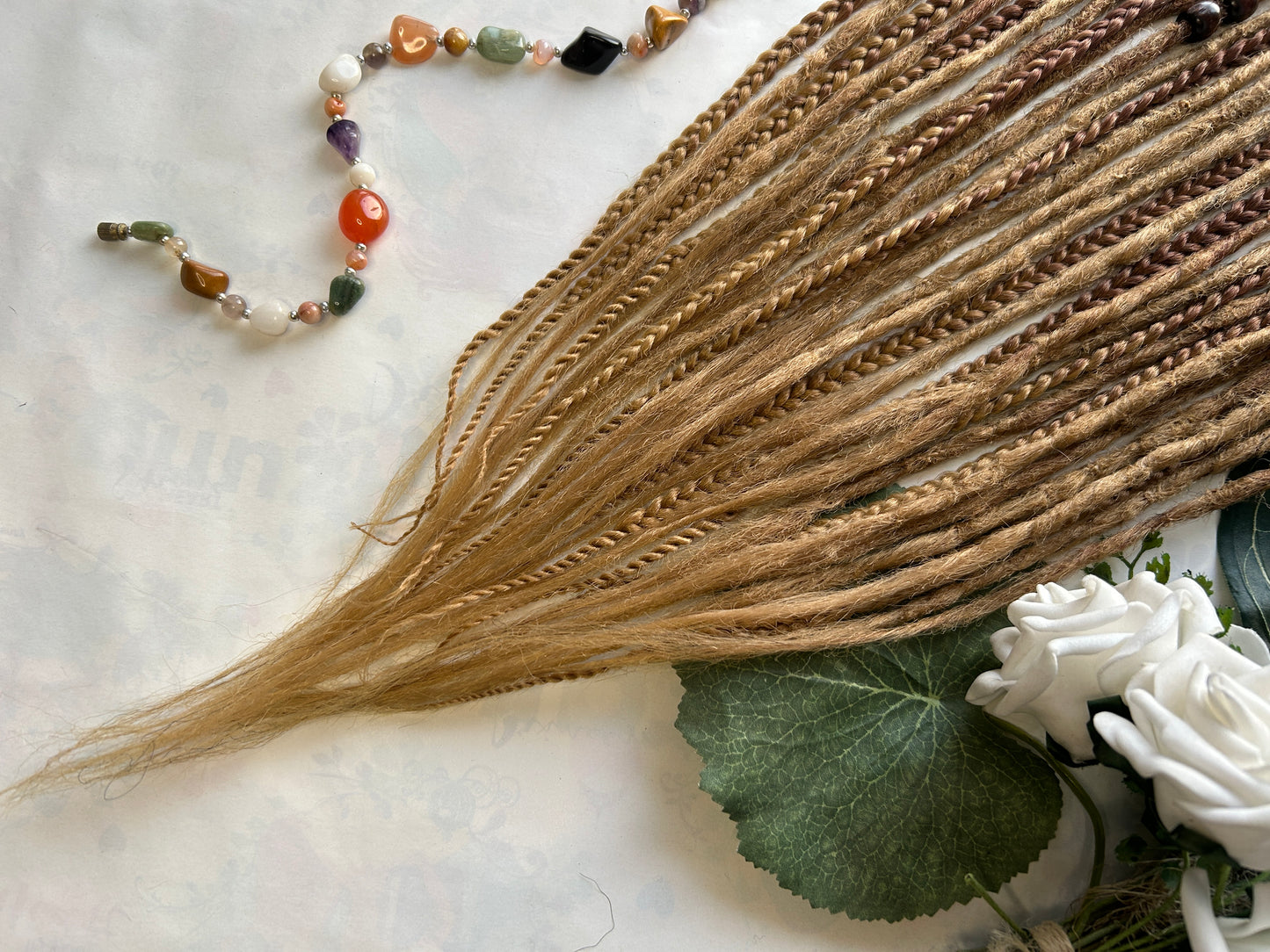 Black-Brown-Blonde Ombré synthetic Dreadlocks, One-of-One, Nordic Locs Atelier