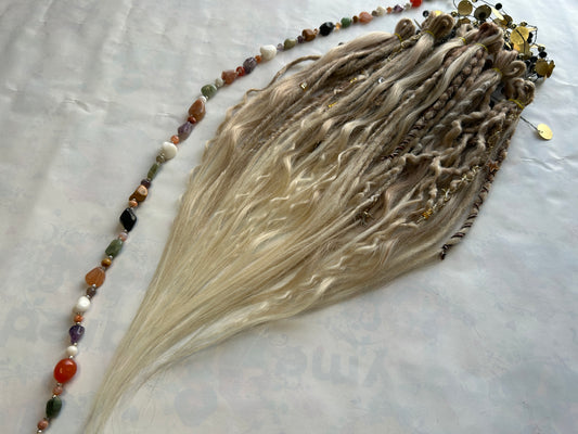 Blonde Boho Dreadlocks-Premade Set, One-of-One, Nordic Locs Atelier, created by: Livana,  30 DE synthetic Dreads and Braids