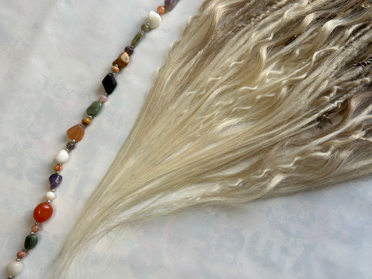 Blonde Boho Dreadlocks-Premade Set, One-of-One, Nordic Locs Atelier, created by: Livana,  30 DE synthetic Dreads and Braids