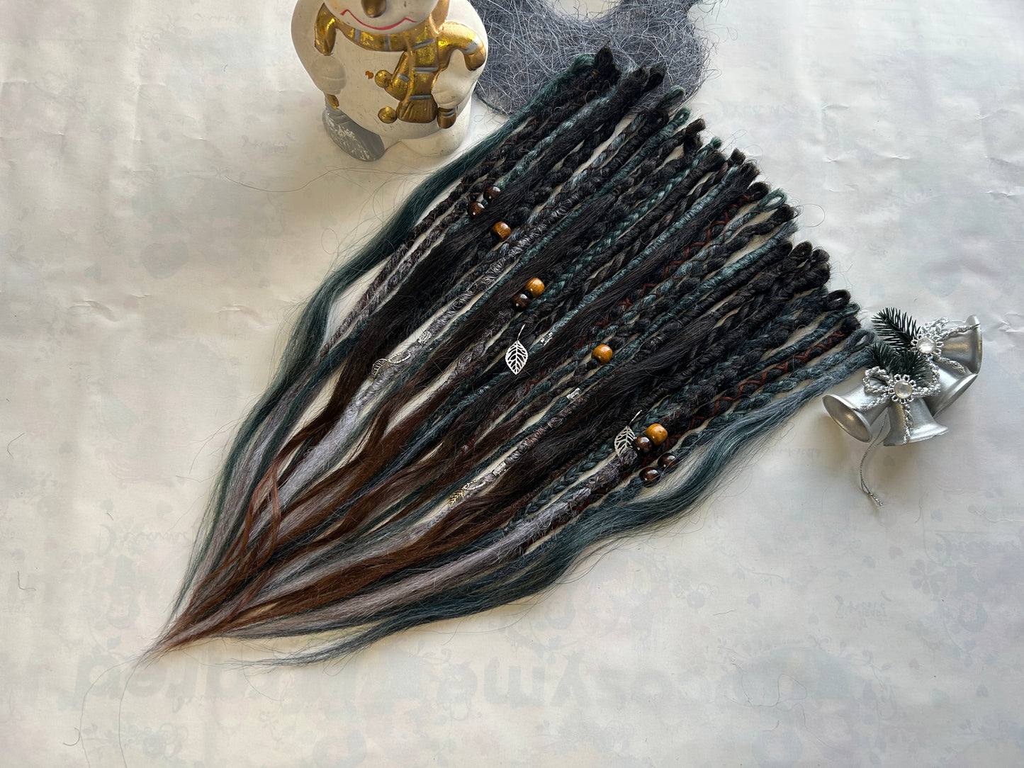 Frozen Pine Forest synthetic Dreadlocks, One-of-One, Nordic Locs Atelier