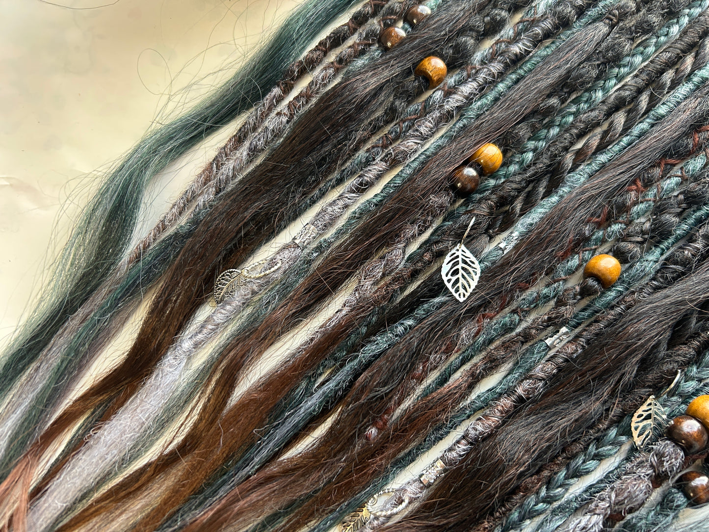Frozen Pine Forest synthetic Dreadlocks, One-of-One, Nordic Locs Atelier