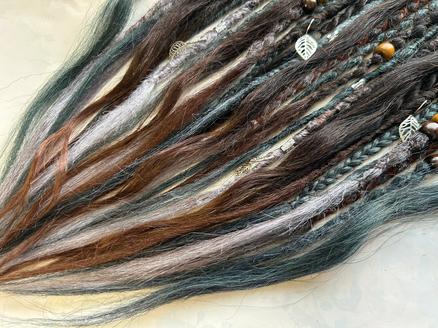 Frozen Pine Forest synthetic Dreadlocks, One-of-One, Nordic Locs Atelier