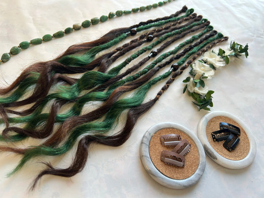Green Soul synthetic Dreadlocks, One-of-One, Nordic Locs Atelier