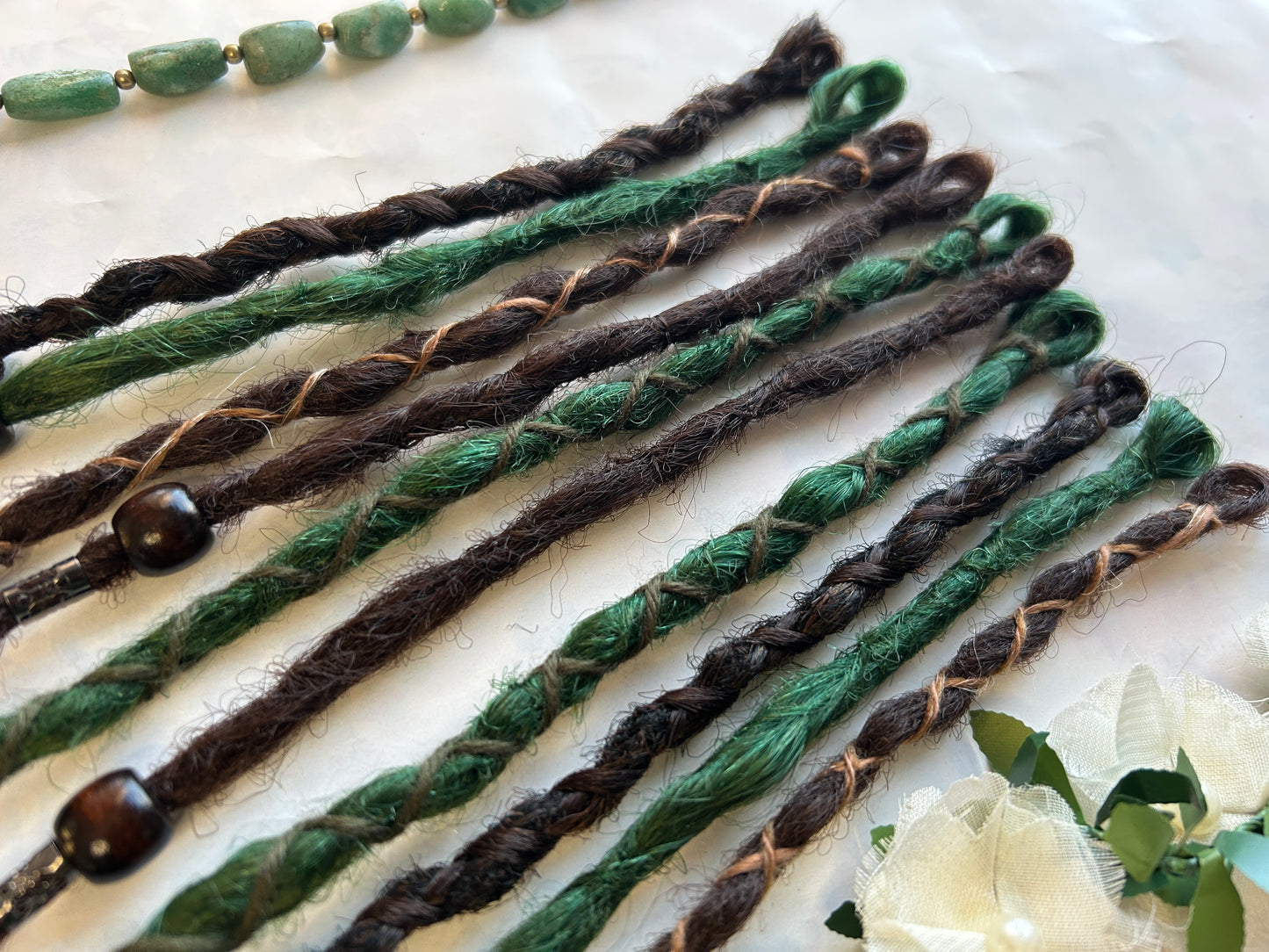 Green Soul synthetic Dreadlocks, One-of-One, Nordic Locs Atelier