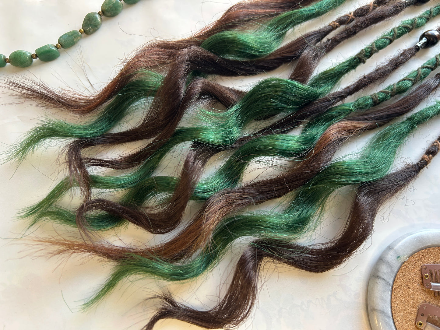 Green Soul synthetic Dreadlocks, One-of-One, Nordic Locs Atelier